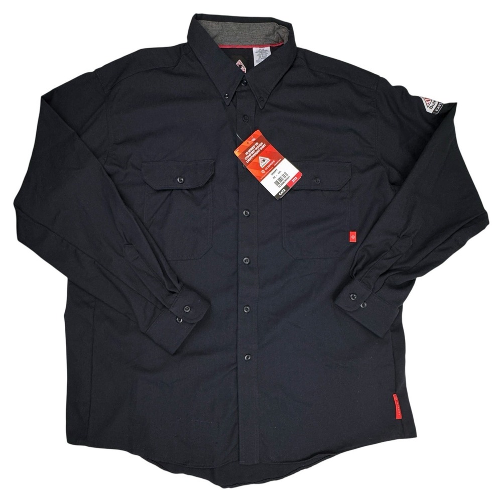 Bulwark iQ Series Comfort Woven Lightweight FR Shirt Mens 2XL Navy CAT2 2112 NWT